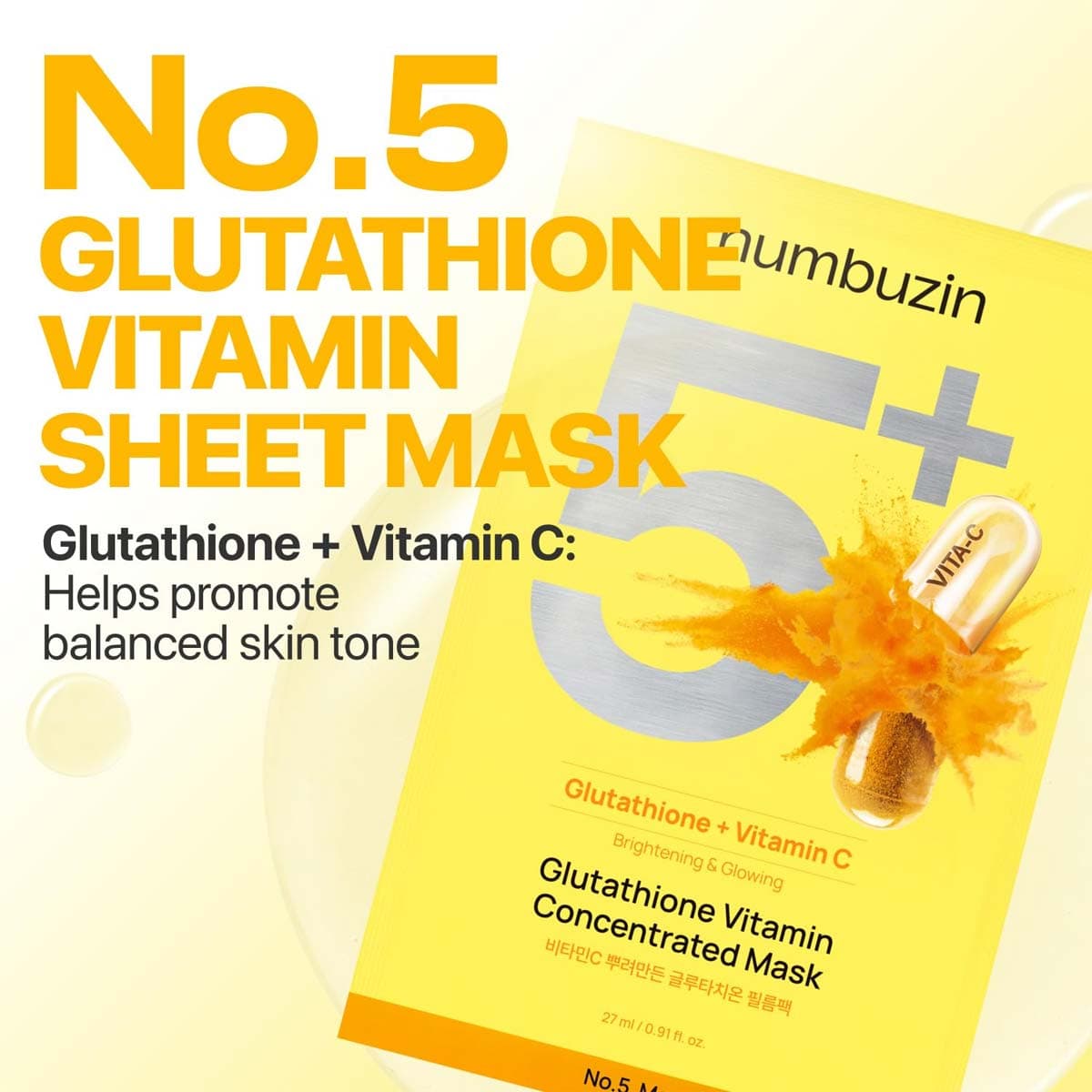 Numbuzin No. 5+ Glutathione Vitamin Concentrated Mask