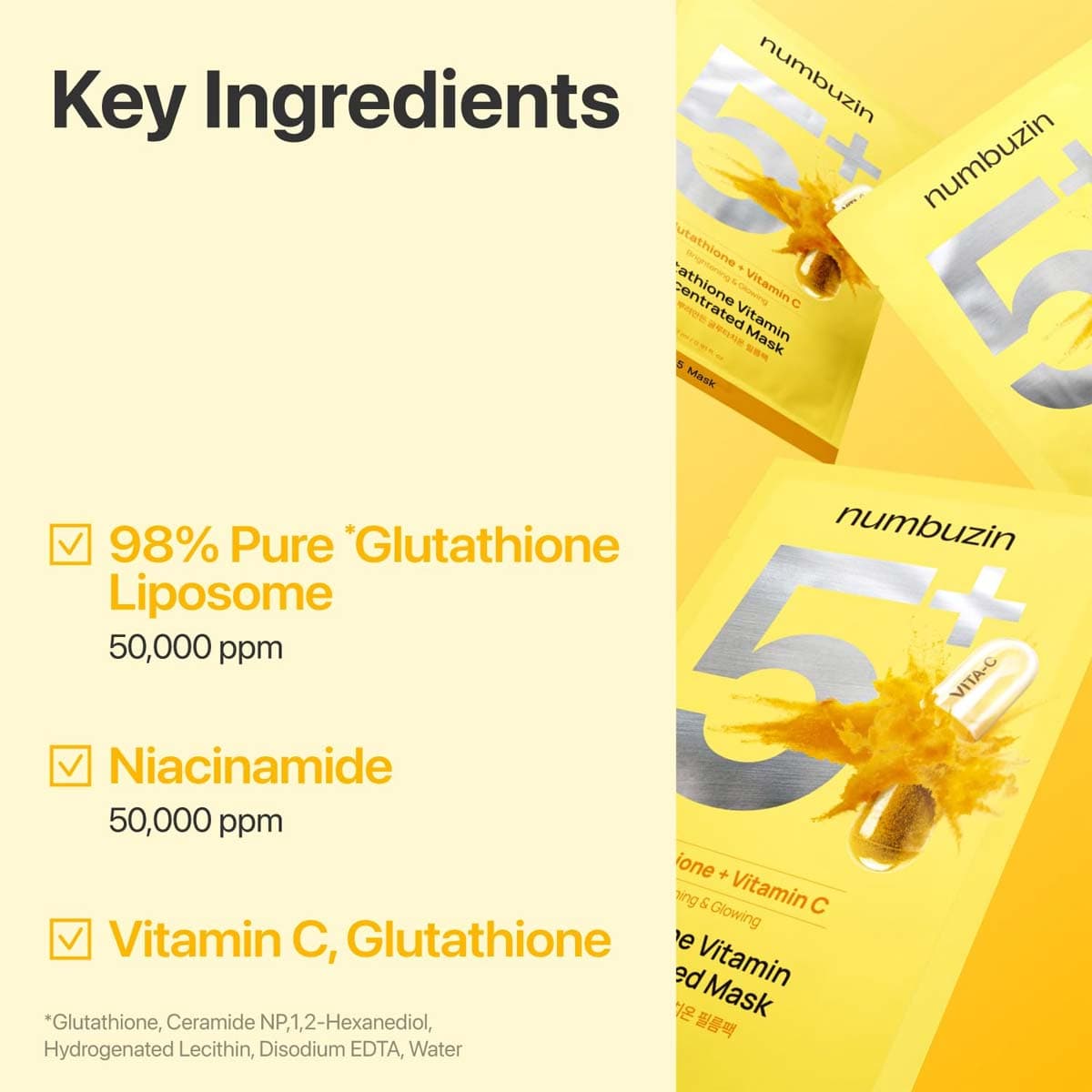 Numbuzin No. 5+ Glutathione Vitamin Concentrated Mask