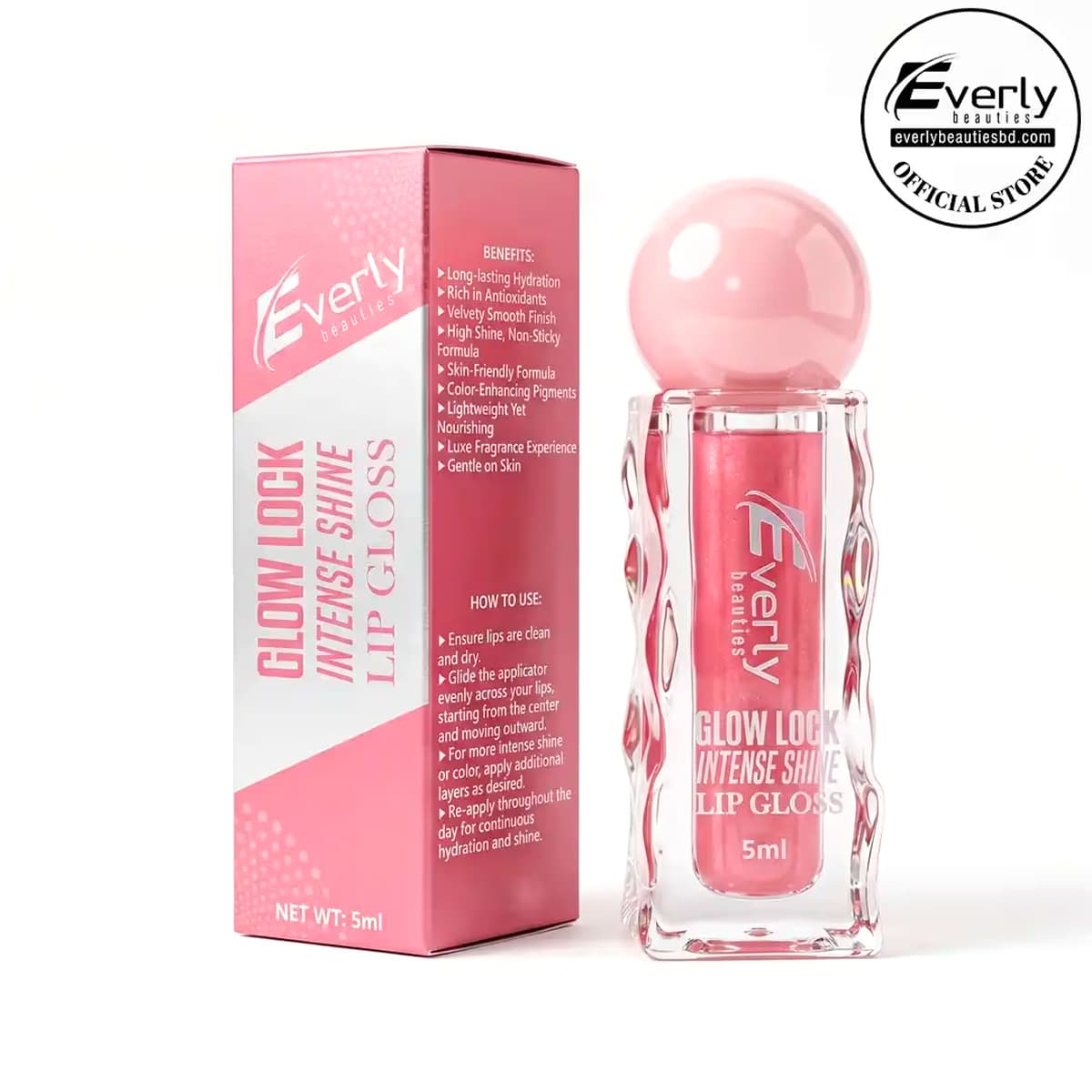 Everly Beauties Glow Lock Intense Shine Lip Gloss